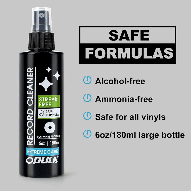 Opula 6oz Vinyl Record Cleaning Solution,180ml Vinyl Record Cleaner Fluid, Record Cleaner Spray for Lps Album, Remove Dirt & Debris & Fingerprint, Improve Sound Quality - Image 3